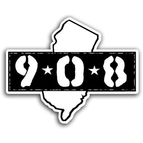 Area Code 908 Sticker True Jersey
