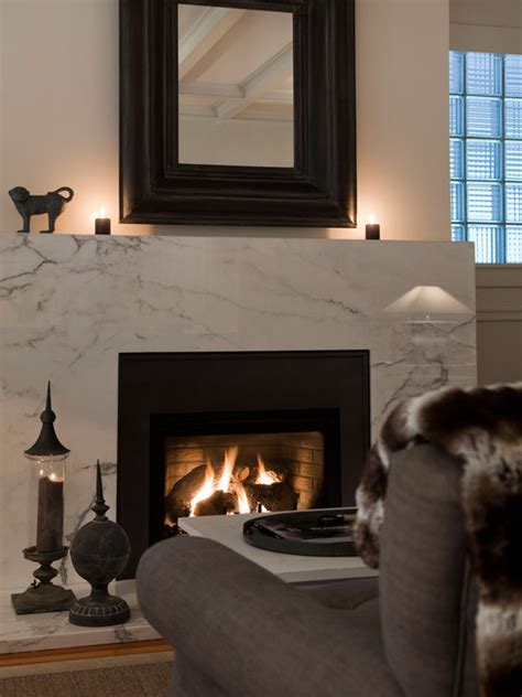 Black end tables for living room traditional fireplace surrounds. White Marble Fireplace - Transitional - living room ...
