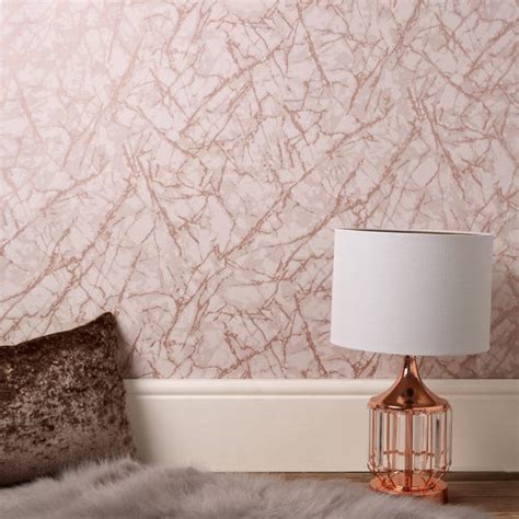 Marblesque Metallic Marble Rose Gold Wallpaper Dunelm