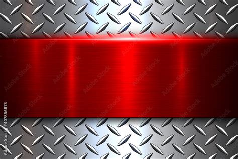 Background Silver Red Metallic 3d Chrome Vector Design With Diamond