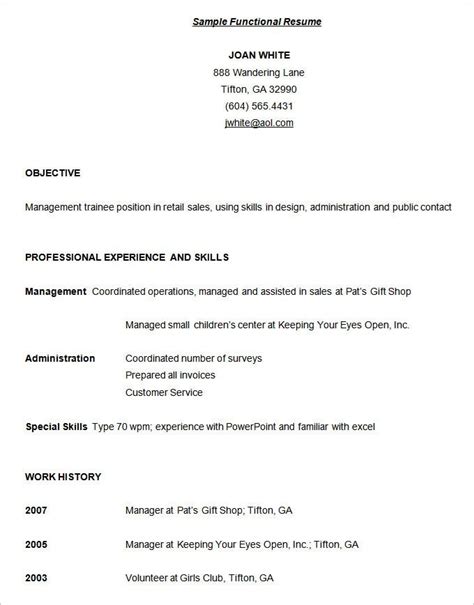 Functional Resume Template 15 Free Samples Examples Format Download