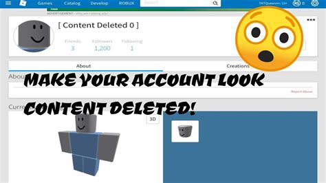 How To Make Your Profile Look Content Deleted Roblox Youtube