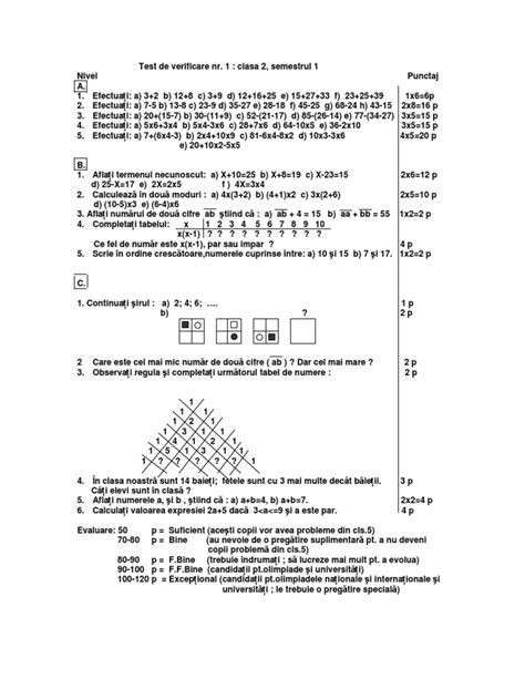 Matematicateste Clasa2