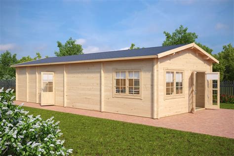 Large Log Cabin Classroom 60m2 70mm 5×12 M Summer House 24
