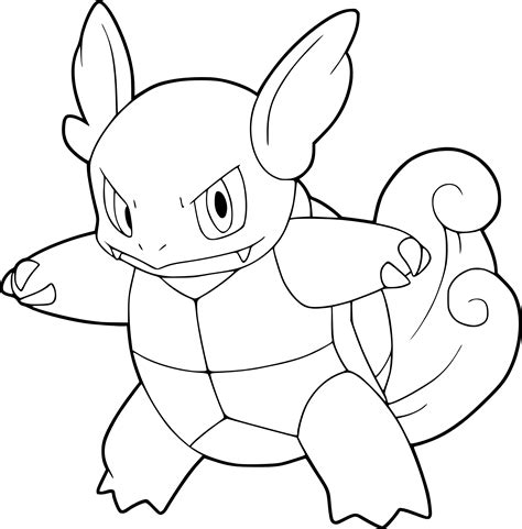 Si tu aimes les personnages populaires tu choisiras sans doute un coloriage pokémon de pikachu. Coloriage Carabaffe Pokemon à imprimer