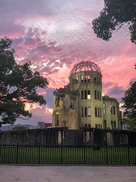 Beautiful Sunset At The Hiroshima Atomic Bomb Dome Rjapanpics