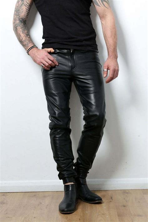 Men S Leather Jeans Custom Made Skinny Fit Leather Gay Jeans Trousers