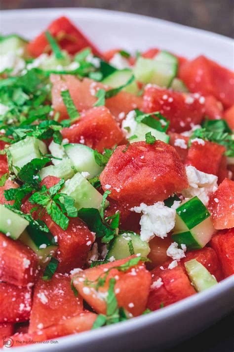 Best Watermelon Salad Prepared Mediterranean Style With Cucumber