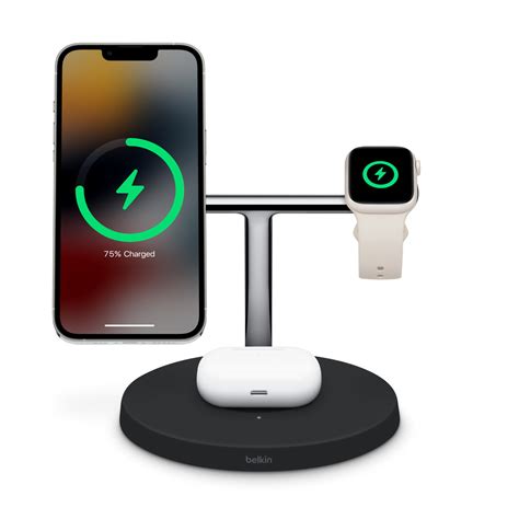 Belkin Boost↑charge Pro 3 In 1 Wireless Charging Stand With Magsafe Black Business Apple Uk