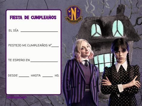 Invitaciones Merlina Addams De Cumpleanos Todo Peques Hot Sex Picture