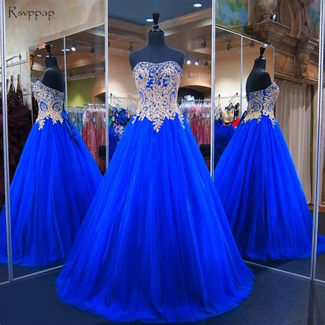 Long Prom Dress 2019 Real Image Sweetheart Beaded Gold Applique Floor