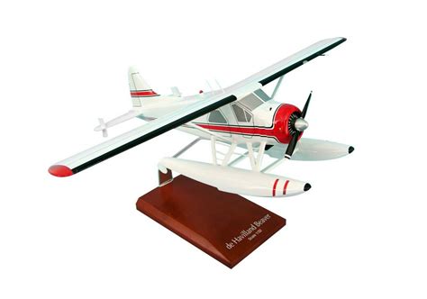 Airplane De Havilland Beaver With Floats 1275 Wood Model Aircraft