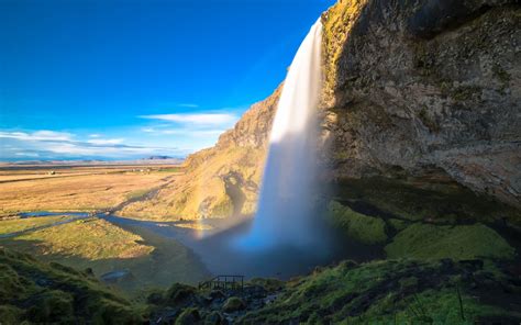 Download Wallpapers Seljalandsfoss Waterfall Iceland Evening Sunset