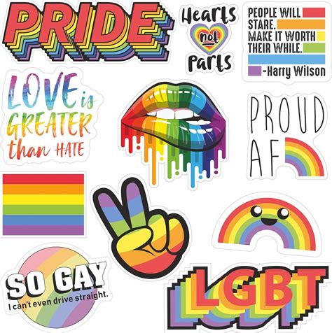 Lgbt Pride Sticker Pack Gay Pride Accessories Including 11 Rainbow Pride Gay Lesbian Equality