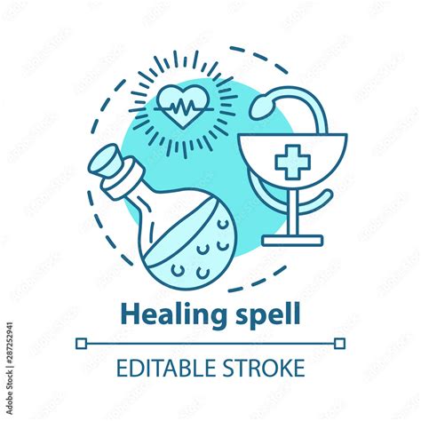 Healing Spell Concept Icon Apothecary And Alchemy Idea Thin Line