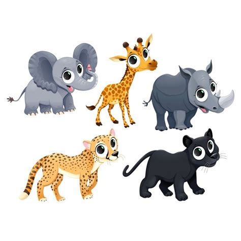 Free Vector African Animals Cartoon