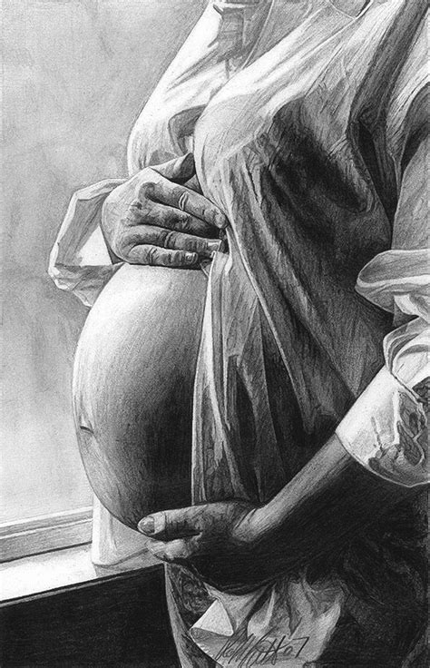 The Miracle By Robb Scott Female Pregnancy Pencil Drawing Pregnancy Drawing Pregnancy Art