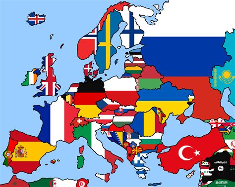 Map Of Europe With Country Flags