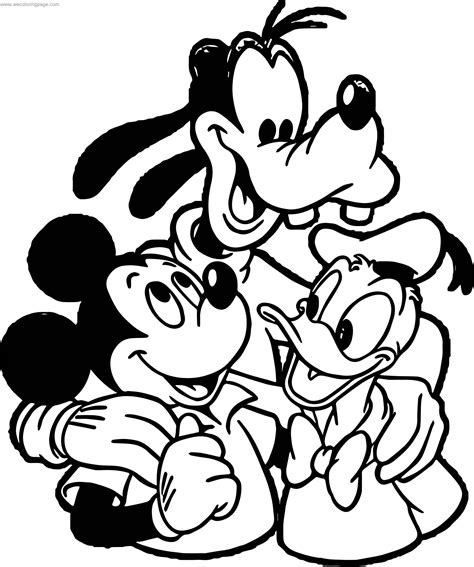 Mickey Donald And Goofy Mickey And Friends Coloring Page