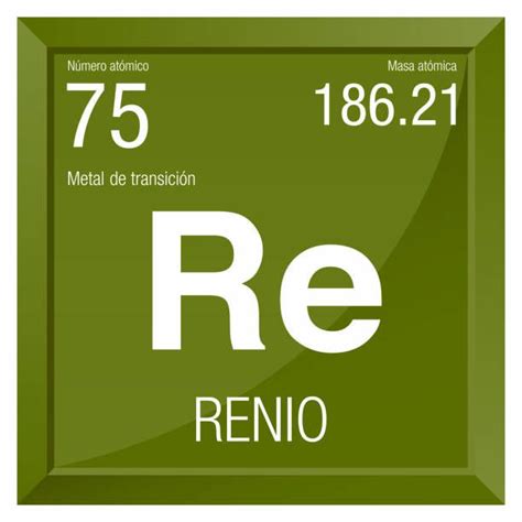 Renio Symbol Rhenium In Spanish Language Element Number 75 Of The Tabla Periodica De