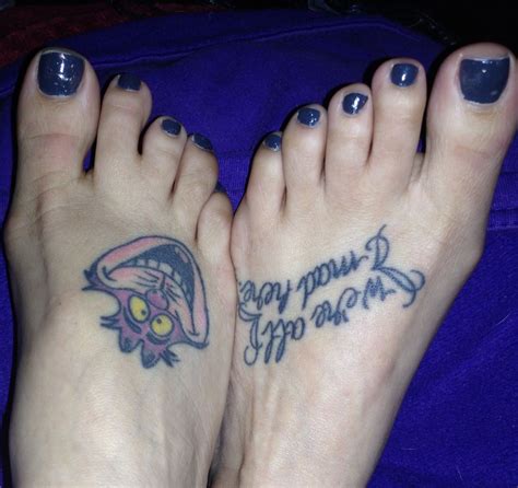 my-foot-tattoos-cheshire-cat-rt-foot-we-re-all-mad-here-lft-foot-tattoos,-foot-tattoos
