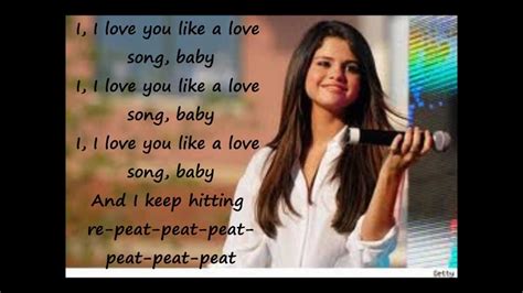 Selena Gomez Love You Like A Love Song Lyrics On Screen Youtube