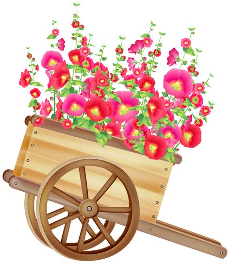 Wheelbarrow With Flowers Png Clipart Best Web Clipart