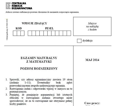 Arkusz maturalny matematyka 2019 rozszerzony.pdf. MATURA 2014 MATEMATYKA ROZSZERZONA była bardzo trudna? OPINIE, ARKUSZ CKE | Dziennik Bałtycki