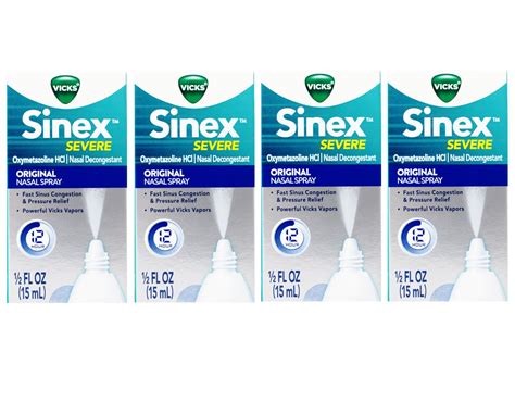 Vicks Sinex Severe Original Nasal Spray Congestion Relief Fl Oz