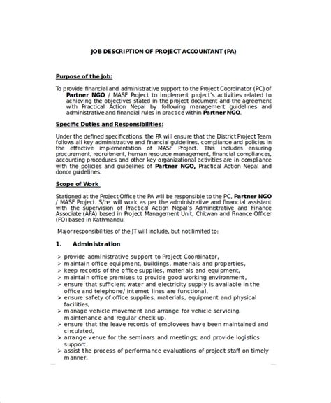 This manager job description identifies the basics needed to perform a management role. FREE 9+ Sample Accountant Job Descriptions in PDF | MS Word