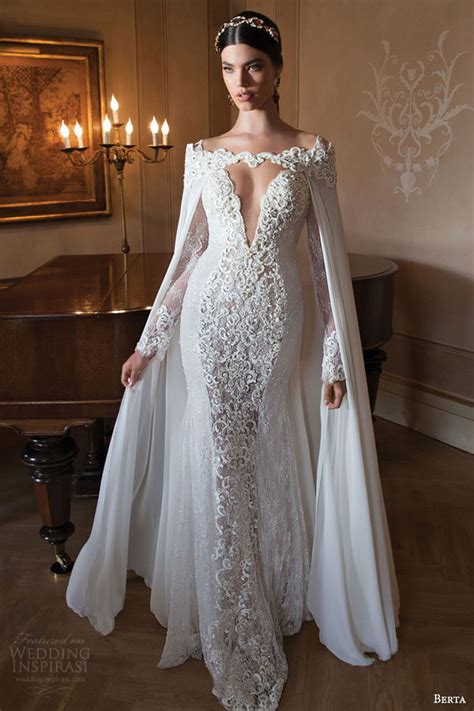The sheer bodice features illusion long sleeves. Berta 2015 Bridal Collection — Long Sleeve Wedding Dresses ...