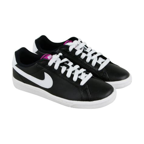 Nike Court Majestic Womens Black Leather Lace Up Sneakers Shoes