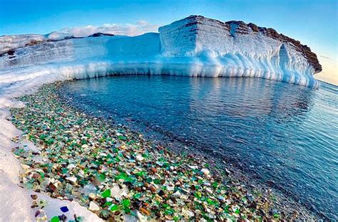 russian beach once used as dumping ground for glass now has beautiful glass pebbles