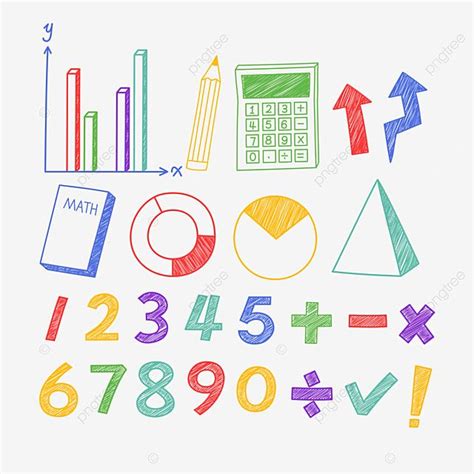 Símbolos Matemáticos Escola Cor Material De Desenho Doodle Infográfico