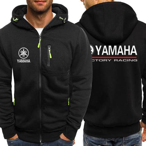 Yamaha Motorcycle Hoodie Sporty Jacket Full Zip Up Coat Autumn Sweater