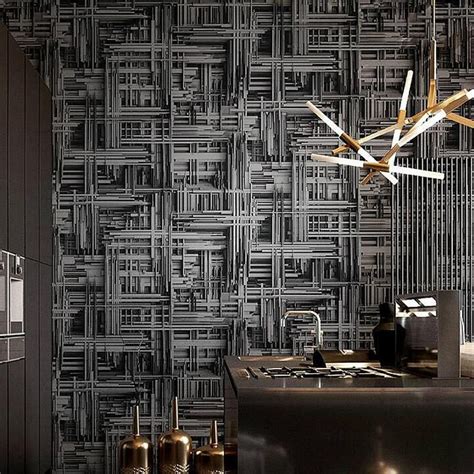 Black Silver Abstract 3d Wallpaper Modern Wallcovering 53 ㎡ In 2020