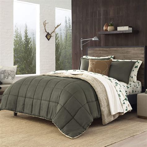 Washed cotton comforter mini set, green, full/queenby epoch hometex, inc. Eddie Bauer Sherwood Sherpa Comforter Set, Full/Queen ...