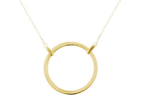 An elegant classic, this lovely circle necklace for her features brilliant round diamonds totaling 1 carat in weight set in 14k white gold. 14k Yellow Gold Circle Necklace | Buy at TrueFacet