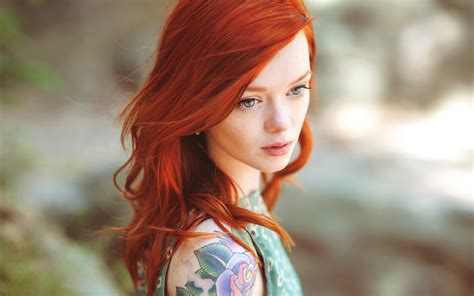Redhead Suicide Girls Women Tattoo Face Model Lass Suicide Julie