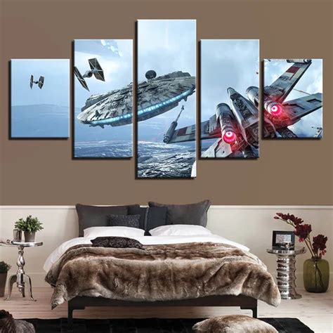 Canvas Hd Prints Pictures Home Decor Movie Paintings 5 Pieces Star Wars