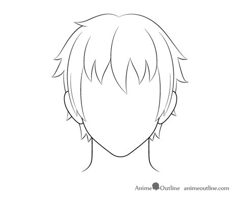 Anime Boy Hair Drawing Outline
