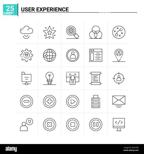 25 User Experience Icon Set Vector Background Stock Vector Image And Art