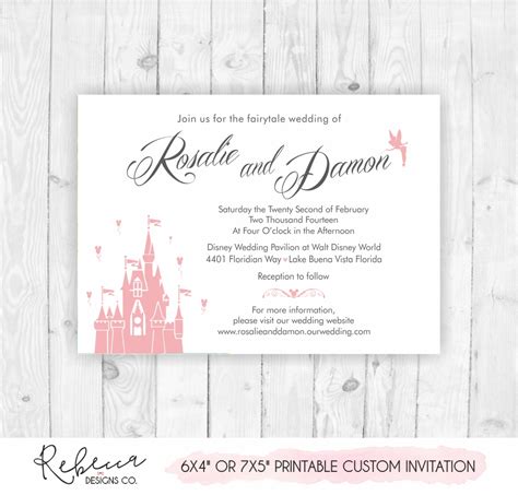 Disney Wedding Invitationfairytale Wedding Invitation Printable Castle