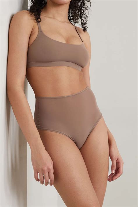 Skims Fits Everybody High Waisted Thong Umber Net A Porter