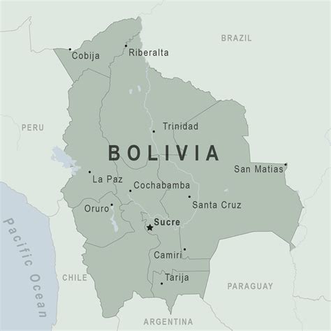 Bolivia Map Major Cities