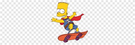 Free Download Los Simpsons Bart Simpson Riding Orange Skateboard