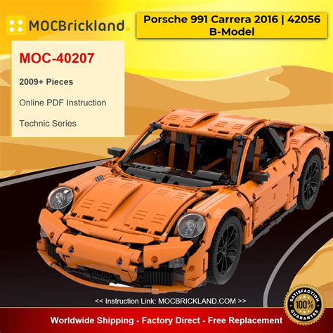 Mocbrickland Moc 40207 Porsche 991 Carrera 2016 42056 B Model Mould