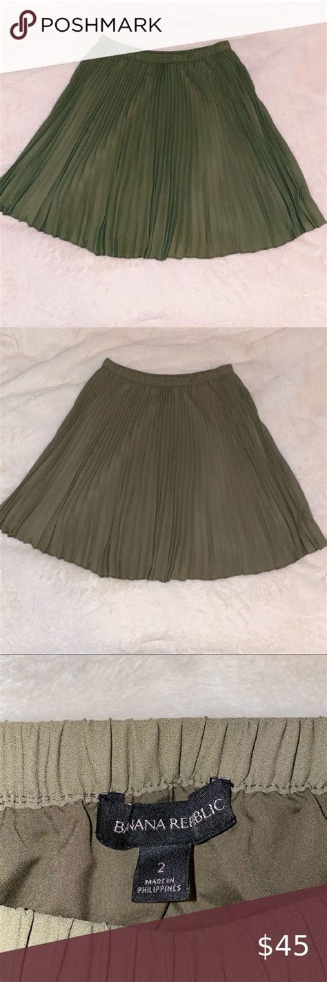 banana republic skirt army green lining underneath nwot perfect condition 12 5” waist laying