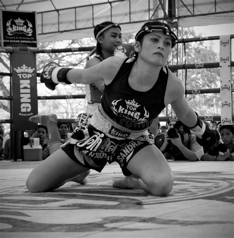 Muay Thai Boxer During The Pre Fight Traditional Round At The 9th World