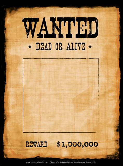 Blank Wanted Poster Template Make Your Own Wanted Poster Ковбойская